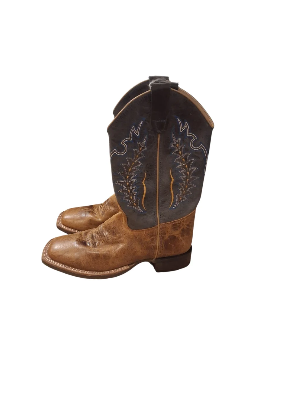 Old West Kids Two-Tone Brown and Black Western Boots